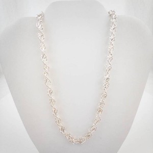 Thick Heavy Sterling Silver Fancy Link Necklace 17