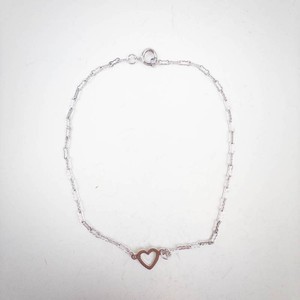 Dainty Silver Tone Heart Anklet