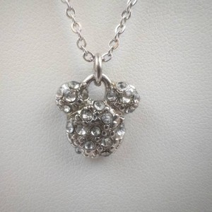 Disney Mickey Mouse Silver Tone Rhinestone Necklace