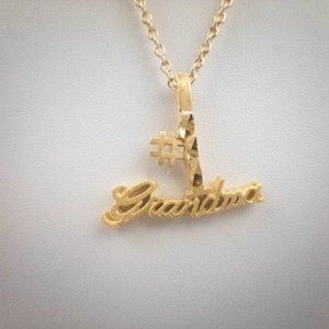 #1 Grandma Gold Tone Pendant Necklace