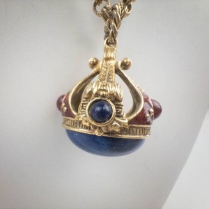 Beautiful Lapis Crown Pendant Necklace