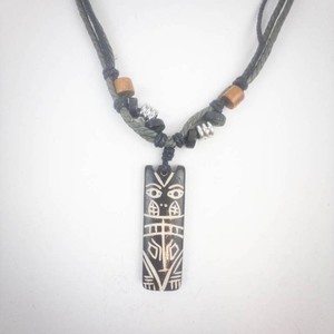 Carved Tribal Pendant Necklace