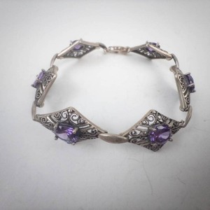 Sterling Silver Filigree Amethyst Bracelet