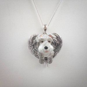Sterling Silver Schnauzer Heart Pendant Necklace