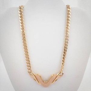 Napier Gold Tone Pink Enamel Statement Necklace