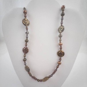 Copper Brass and Steel Beaded Necklace