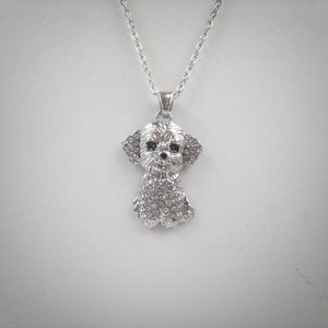 Rhinestone Dog Pendant Necklace