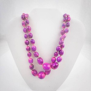 Purple & Pink Beaded Multi-Strand Necklace