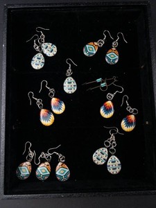 Mixed Lot Patterned Teardrop Dangle Earrings