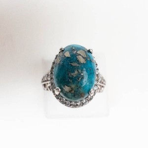 Beautiful Sterling Silver Turquoise Ring Size 8