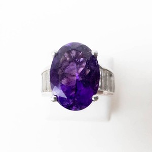 STS Amethyst Sterling Silver Ring Size 8