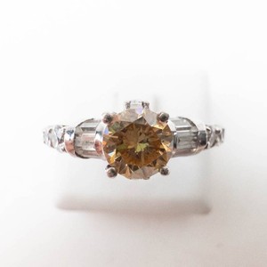Sterling Silver Ring With BrownYellow Center Stone - Size 9