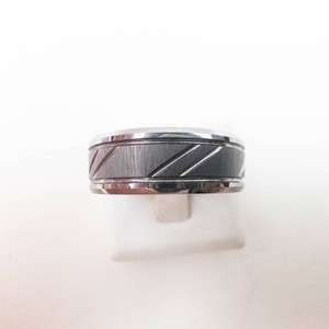 Swiss Tungsten Mens Ring Size 10 - Grooved Band