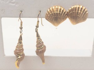 Shell Motif Earrings Mixed Lot - 2 Pairs
