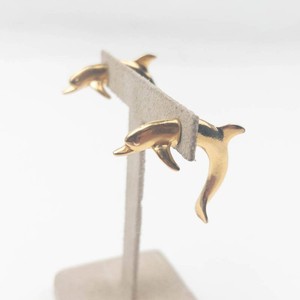 Dolphin Drop Earrings - Gold-Tone Pair
