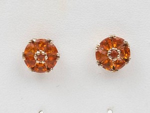 Citrine Vermeil Stud Earrings - 925 Sterling Silver