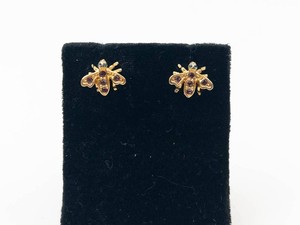 Joan Rivers Gold-Tone Bee Motif Earrings With Purple and Blue Accents