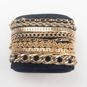 Mixed Lot of 9 Gold-Tone Assorted Bracelets