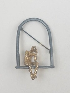 Vintage Ultra Man in a Swing Figural Brooch