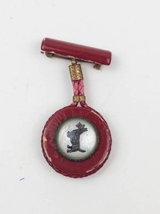 Red Scottie Dog Figural Brooch With Pin Back