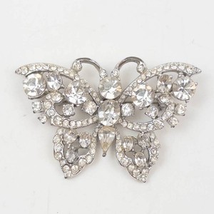 Vintage Rhinestone Butterfly Brooch Pin