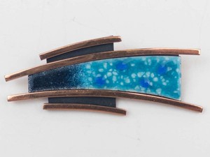 Vintage Matisse Copper & Enamel Brooch -Highly Collectable