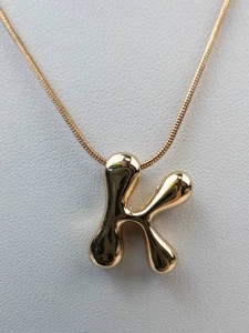 NEW Old Stock Gold-Tone Letter K Pendant Necklace 18 in