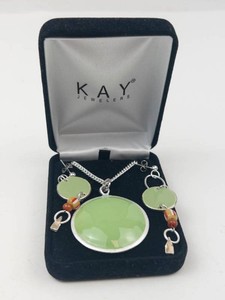 Maria Rivolta Green Pendant Necklace & Matching Earrings Set