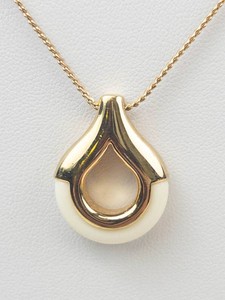 Vintage Trifari Gold-Tone Teardrop Pendant Necklace With T Charm
