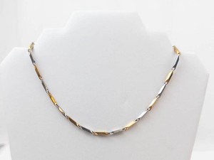 Two-Tone Stainless Steel Link Necklace 18 in