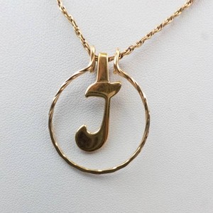 Avon Gold-Tone J Initial Pendant Necklace