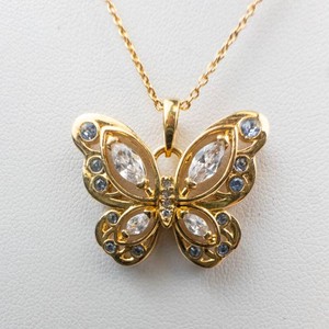 Danbury Mint CZ Butterfly Pendant Necklace