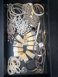 Mixed Lot of Costume Jewelry - Pearl-Style Beads, Bangles & Statement Pieces