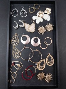 Costume Jewelry Earrings Mixed Lot - Statement & Hoop Styles