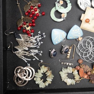 Assorted Earring Mixed Lot - Beaded, Hoops, Dangles & Studs