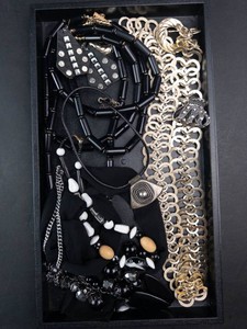 Black & Silver-Tone Costume Jewelry Mixed Lot