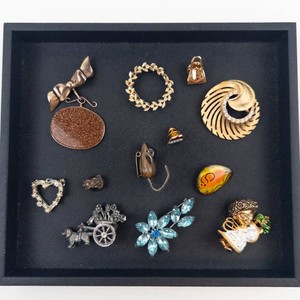 12-Piece Mixed Costume Jewelry Brooch, Pin & Bracelet Assortment