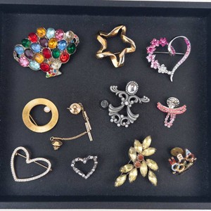 Costume Jewelry Brooches & Pins Mixed Lot - 12 Pieces