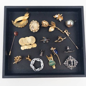 Assorted Costume Jewelry Mixed Lot - Brooches, Pins & Bracelet