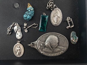 New Zealand Kiwi, Religious Medals & Assorted Charms Mixed Lot - 8 Pieces