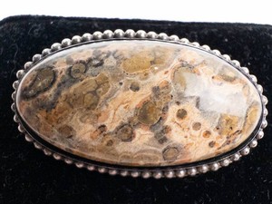 BEAUTIFUL 2 Jasper Sterling Silver Beaded Brooch