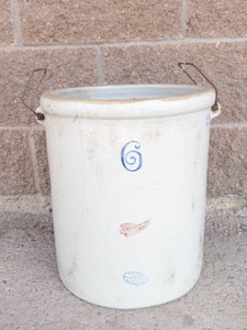 Vintage Red Wing 6-Gallon Stoneware Crock With Handles