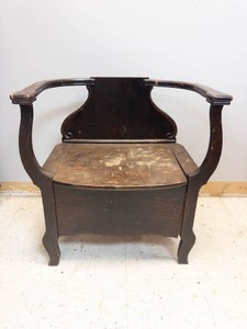 Wooden Armchair Storage Bench - Broken Arm
