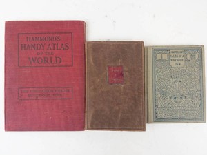 Vintage Book Mixed Lot Hammonds Handy Atlas, Typee & Tales of a Wayside Inn