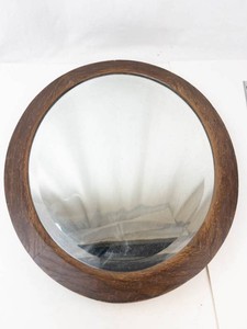 Round Wooden Wall Mirror
