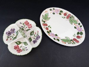 Vintage Blue Ridge Southern Pottery Relish Dish & Platter (Lot of 2)