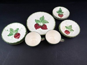 Blue Ridge Wild Strawberry Hand-Painted Dish Set Mixed Lot