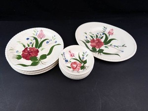 Hand-Painted Floral Porcelain Plates (Lot of 12)