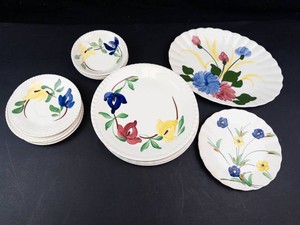 Blue Ridge Hand-Painted Floral Pottery Plates Mixed Lot
