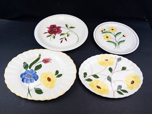 Blue Ridge Hand Painted Floral Plates (Lot of 4)